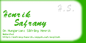 henrik safrany business card