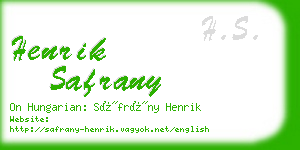 henrik safrany business card